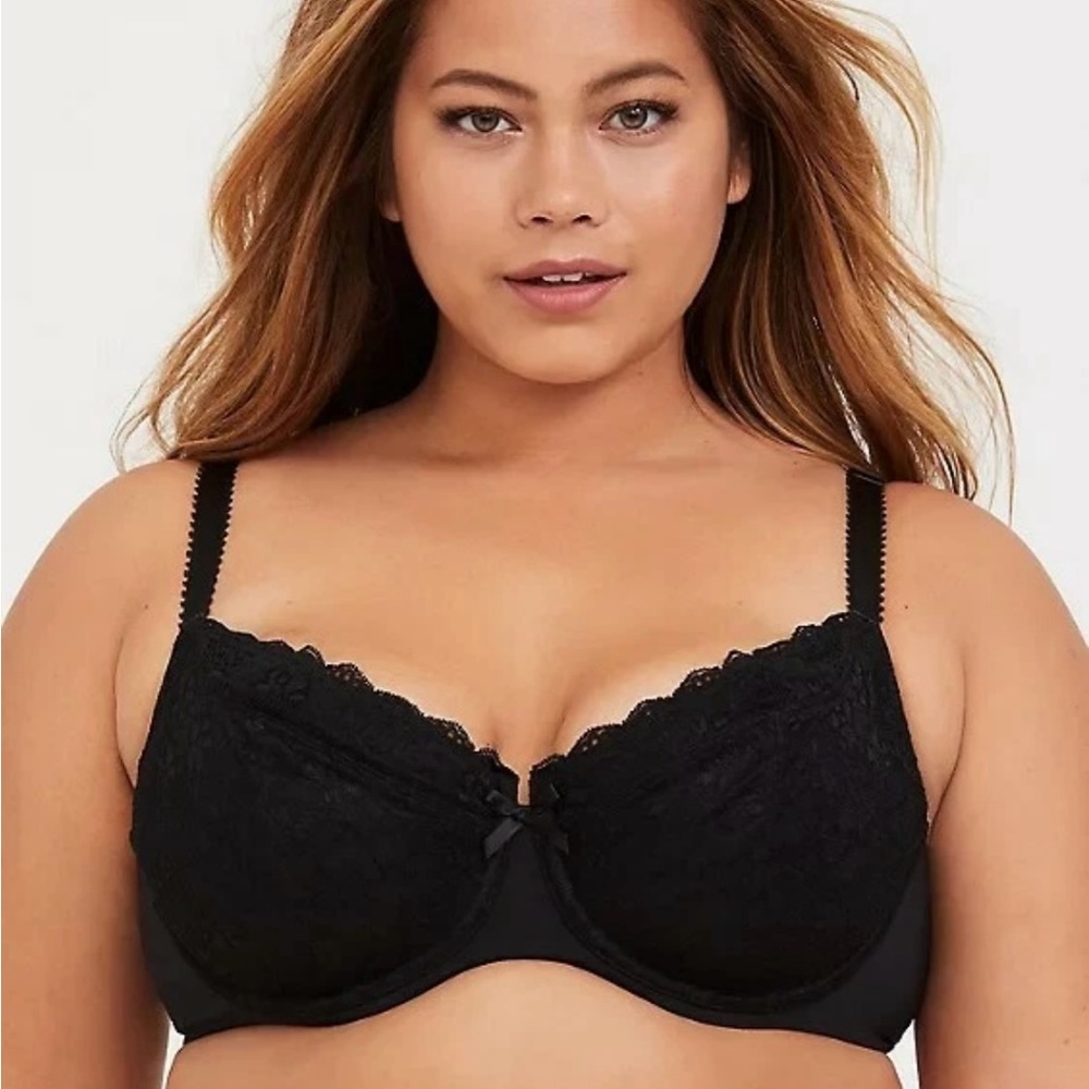 Torrid Unlined Black Lace Demi Bra